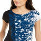 Camiseta Alfani Feminina Python Flank Azul-petróleo Estampada Tamanho P