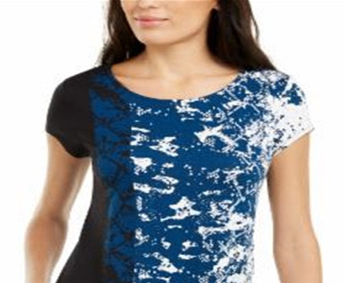 Camiseta Alfani Feminina Python Flank Azul-petróleo Estampada Tamanho P