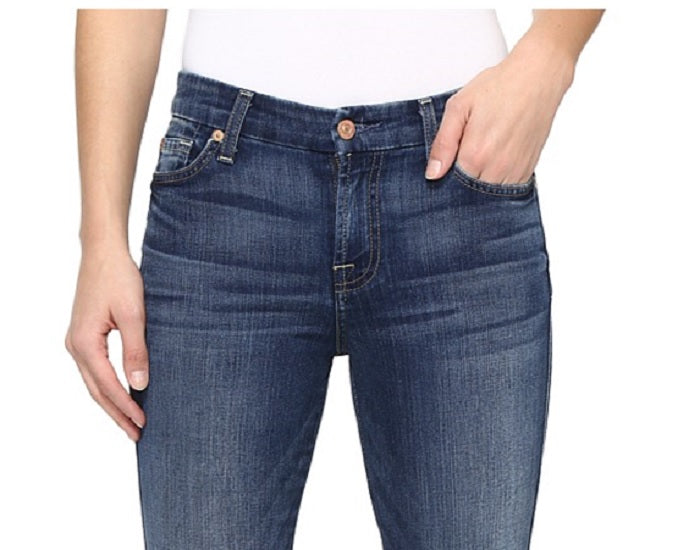 Calça jeans feminina bootcut com lavagem costeira da 7 for All Mankind, azul, tamanho 25