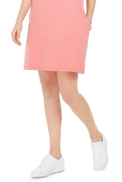 Vestido camiseta feminino estilo &amp; co com um bolso rosa tamanho pequeno