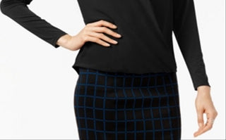 Blusa de malha feminina Alfani Ls preta tamanho grande