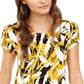 Camiseta Feminina Estampada Alfani Amarela Tamanho Médio