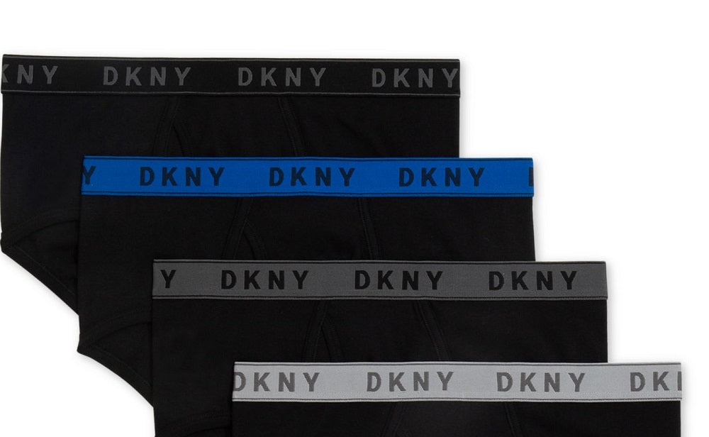 Cuecas íntimas de algodão DKNY masculinas, tamanho pequeno, pretas