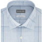 Camisa social masculina Michael Kors Classic Regular Fit, sem ferro, para performance em Airsoft, xadrez elástico, tamanho azul, 18,5 x 34-35