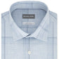 Camisa social xadrez elástica Michael Kors masculina, corte clássico/regular, sem ferro, para performance em airsoft, azul, tamanho M