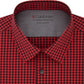 Camisa social masculina Calvin Klein Extra Slim Fit Performance Stretch com regulagem de temperatura e xadrez, vermelha, tamanho G