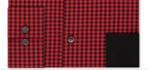 Camisa social masculina Calvin Klein Extra Slim Fit Performance Stretch com regulagem de temperatura e xadrez, vermelha, tamanho G