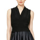 Vestido de coquetel feminino SL Fashions, sem mangas, com decote em V e abaixo do joelho, preto, tamanho 8