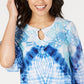 Túnica feminina tie-dye azul da coleção JM, tamanho pequeno e pequeno