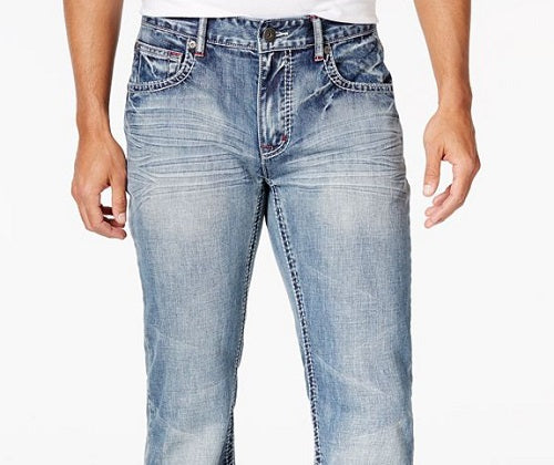 Calça jeans masculina moderna bootcut da INC International Concepts, azul, tamanho 38x32
