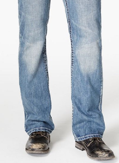 Calça jeans masculina moderna bootcut da INC International Concepts, azul, tamanho 38x32