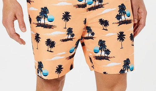 Calção de banho masculino Club Room Sunset de secagem rápida laranja tamanho pequeno