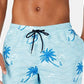 Calção de banho masculino Club Room com estampa de palma e secagem rápida, azul, 7 peças