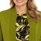 Cardigan feminino Kasper com manga comprida aberta, verde, tamanho médio