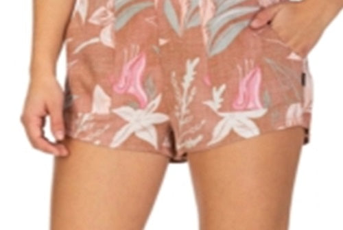 Shorts estampado Hurley Junior's Domino marrom tamanho médio