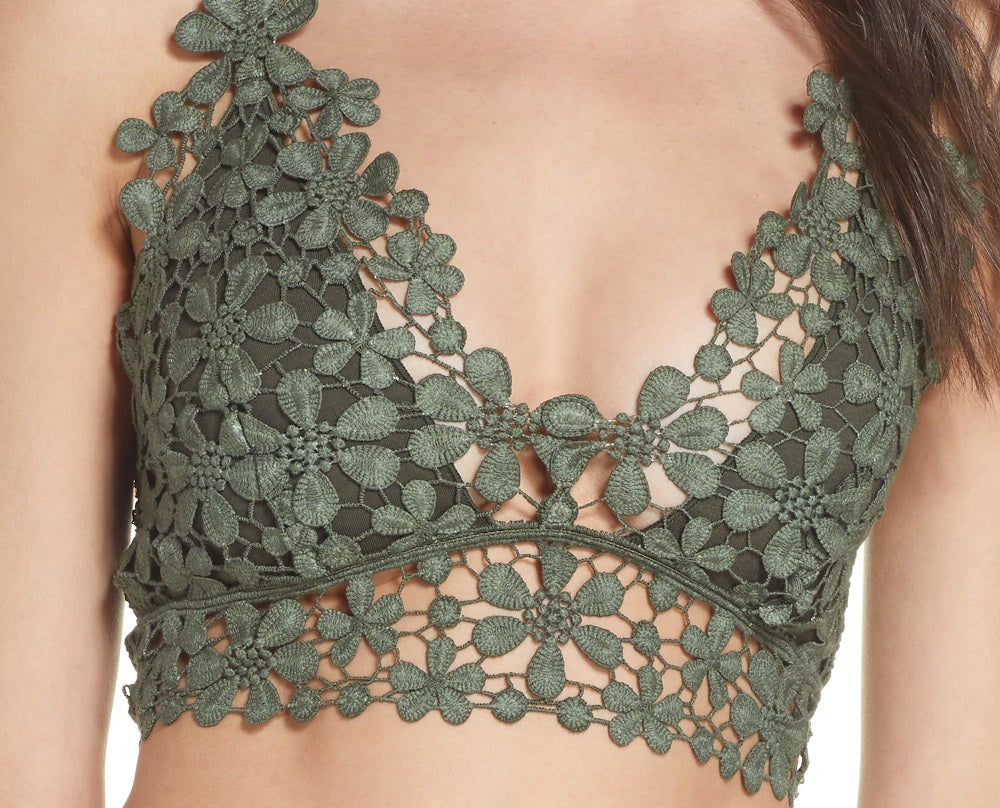 Sutiã Feminino Free People 'Miss Dazie' Verde Tamanho Grande