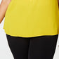 Blusa Alfani Feminina Plus Size Pregueada Amarela Tamanho 3X