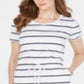 Vestido feminino listrado com cordão e felpudo Charter Club, branco, tamanho pequeno GG