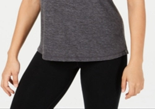 Camiseta feminina Ideology Heather manga curta gola redonda cinza tamanho X-S