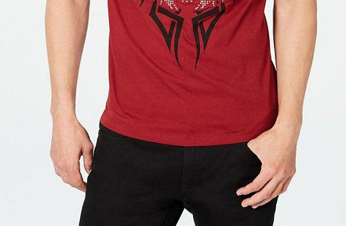 Camiseta masculina com strass e leão da INC International Concepts, vermelha, tamanho XX-G