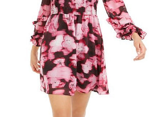 Vestido curto feminino Bar III com babados e ombros de fora, vermelho, tamanho XX-G