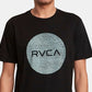 Camiseta masculina RVCA de algodão com gola redonda e logotipo, preta, tamanho pequeno