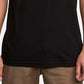 Camiseta masculina RVCA de algodão com gola redonda e logotipo, preta, tamanho pequeno