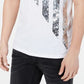 Camisa casual masculina INC de manga curta, ajuste clássico, branca, tamanho médio