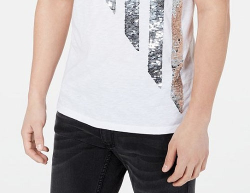 Camisa casual masculina INC de manga curta, ajuste clássico, branca, tamanho médio