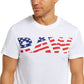 Camiseta masculina com logotipo da bandeira G-Star Raw, branca, tamanho pequeno