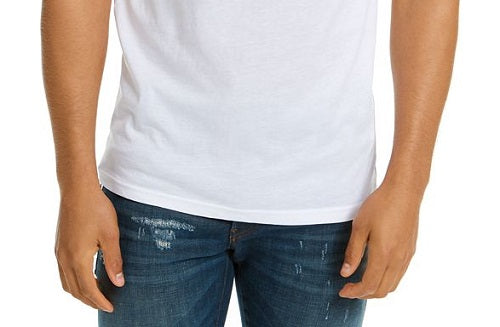 Camiseta masculina com logotipo da bandeira G-Star Raw, branca, tamanho pequeno