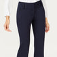 Calça feminina Alfani com acabamento em couro sintético e perna larga, tamanho 20X4, azul