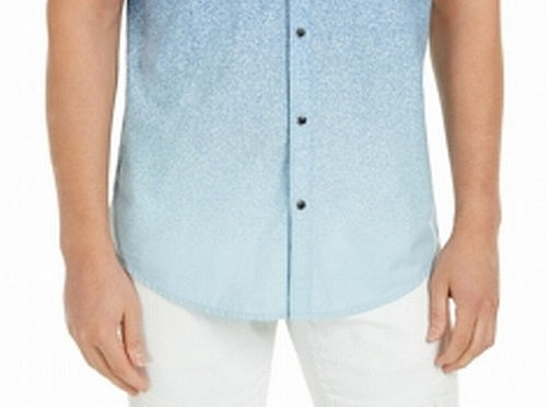 Camisa masculina com estampa ombré e dois bolsos, azul, tamanho XX-G, da INC International Concepts