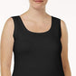 Blusa feminina Alfani azul-petróleo sem mangas com decote redondo, preta, tamanho pequeno