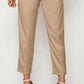 Calça feminina Paperbag com pregas frontais, tamanho XX-G, marrom, da Maison Jules