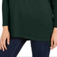 Suéter túnica feminino com costura frontal, verde, tamanho X-S