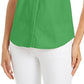 Camisa feminina sem mangas Charter Club Cotton Piquet, verde, tamanho 14