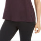Blusa feminina Ideology Essential com decote em V mesclado, roxa, tamanho médio
