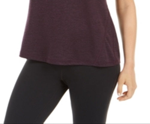 Blusa feminina Ideology Essential com decote em V mesclado, roxa, tamanho médio