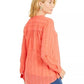 Blusa feminina texturizada com decote em V, tamanho 3X, estilo &amp; co, laranja