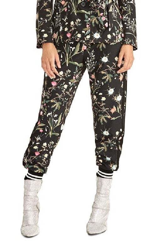 Blazer feminino Rachel Roy com botões florais elásticos para usar no trabalho, preto, tamanho 4