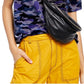 Camiseta feminina camuflada de manga curta e gola redonda Free People, azul, tamanho médio