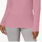 Blusa de gola alta de algodão Karen Scott feminina, rosa, tamanho X-S