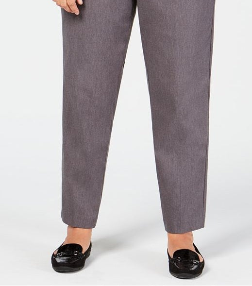 Calça curta feminina Alfred Dunner Classic Allure Tummy Control, cinza, tamanho 24W