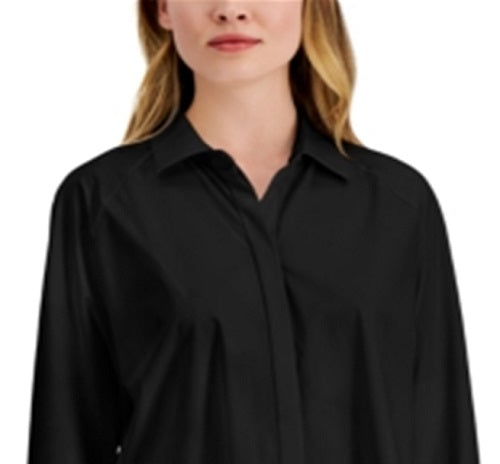 Blusa feminina Alfani manga comprida gola preta tamanho grande