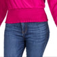 INC International Concepts Top Feminino de Cetim com Sobrepeliz Rosa Tamanho X-Grande