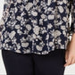Top feminino estampado Charter Club Pintuck azul tamanho XX-G