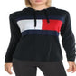 Tommy Hilfiger Fitness Colorblock Hoodie Feminino Preto Tamanho X-G