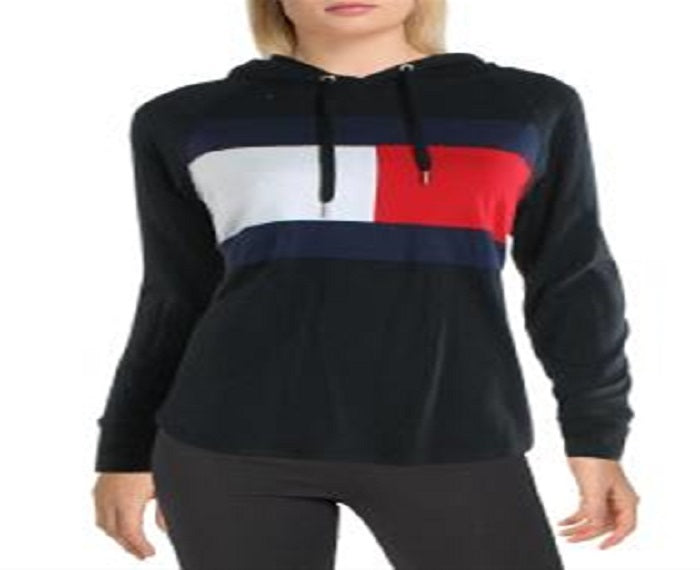 Tommy Hilfiger Fitness Colorblock Hoodie Feminino Preto Tamanho X-G