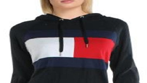 Tommy Hilfiger Fitness Colorblock Hoodie Feminino Preto Tamanho X-G